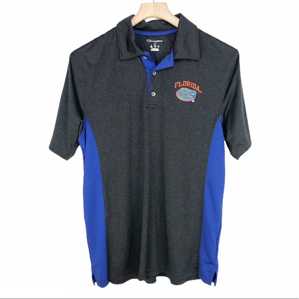 Champion Florida Gators Performance Polo Shirt Blue Gray Size Medium